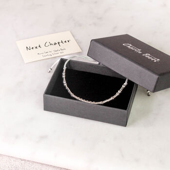 Sterling Silver 'Next Chapter' Morse Code Bracelet, 3 of 7