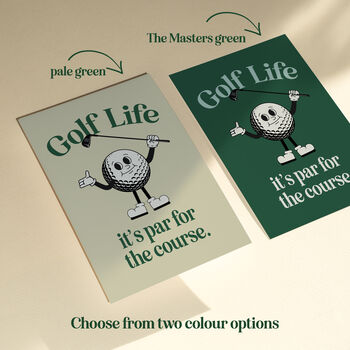 Golf Life: Par For The Course Funny Golf Print, 3 of 10