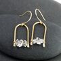 Herkimer Diamond Arch Earrings In Rose Gold Filled, thumbnail 4 of 5