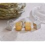 Paris D’or Gold Cube Fluted V Blossom Drop Gift Earrings, thumbnail 3 of 4