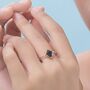 One Carat Rhombus Cut Blue Sandstone Ring In Sterling Silver, thumbnail 7 of 12