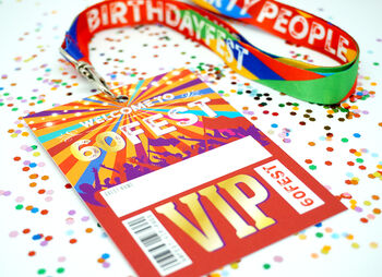 60 Fest 60th Birthday Party Festival Vip Lanyard, 2 of 3