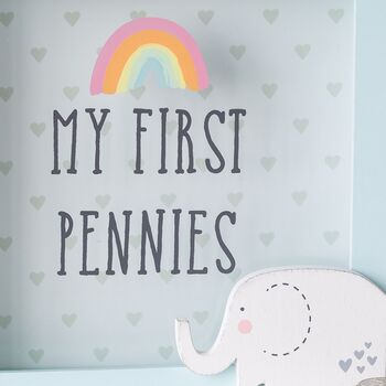 Personalised 'My First Pennies' Money Box, 4 of 6