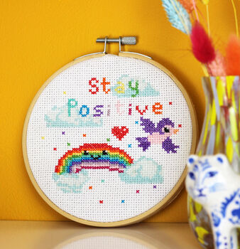 Stay Positive Cross Stitch Kit, 2 of 10