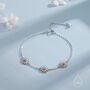 Sterling Silver Daisy Flower Motif Bracelet, thumbnail 1 of 11