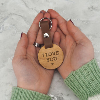 Engraved 'I Love You / More' Keyring Pair For Couples, 4 of 7