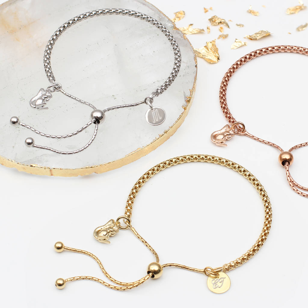18ct Gold Or Sterling Silver Tiny Squirrel Bracelet By Hurleyburley 18ct Gold Or Sterling Silver Tiny Squirrel Bracelet