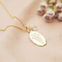 Oval Sterling Silver Birth Flower Personalised Necklace, thumbnail 3 of 12