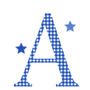 Personalised Navy Gingham Wall Letter Sticker, thumbnail 2 of 2