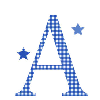 Personalised Navy Gingham Wall Letter Sticker, 2 of 2