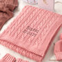 Personalised Blush Pink Luxury Cotton Baby Blanket, thumbnail 9 of 12