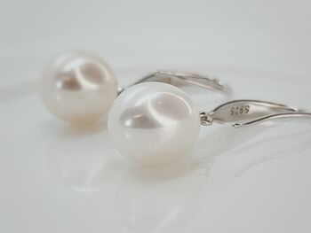 'Liwanag' Radiance Biwa Pearl Drop Earrings, 9 of 12