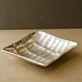 Hammered Square Brass Tray In Silver Finish, thumbnail 1 of 2