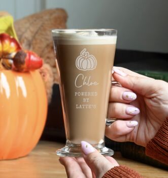 Personalised Pumpkin Latte Glass, 3 of 5