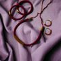 Red Silk Thread Choker Bangle And Earring Set, thumbnail 1 of 3