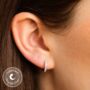 Sterling Silver Huggie Hoop Earrings With Clear Stones, thumbnail 1 of 12