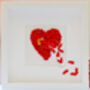 Framed 3D Strawberry Butterfly Heart Picture, Handmade, thumbnail 1 of 5