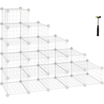 Modular Diy Shoe Rack Storage Unit Metal Wire Grid, 8 of 10