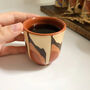 Set Of Stoneware Espresso Cups In Beige And Black, thumbnail 1 of 5