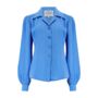 Poppy Blouse In Palace Blue Vintage 1940s Style, thumbnail 1 of 3