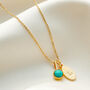 Birthstone Necklace With Initial And Real Diamonds, thumbnail 1 of 12