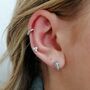Opal Trinity Stud Earrings, thumbnail 1 of 6