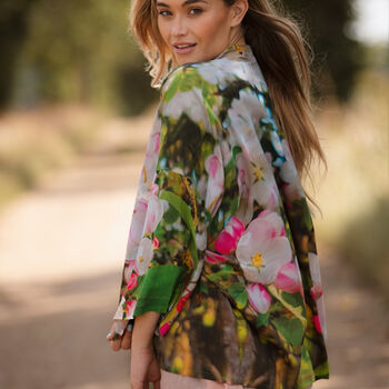 Blossom Print Lightweight Viscose Kimono Top, 4 of 4