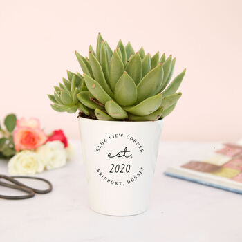 New Home Est. Personalised Plant Pot, 4 of 6