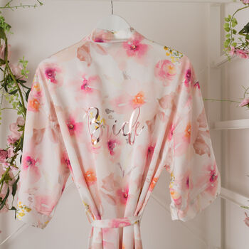 Luxury Pink Floral Personalised Dressing Gown, 4 of 6