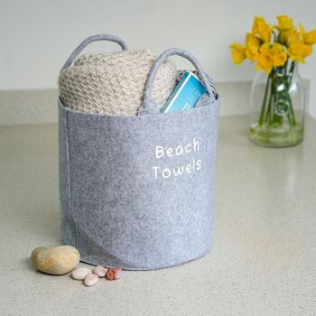 Personalised Felt Trug Storage Basket, 2 of 5