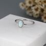 White Fire Oval Opal Ring In Sterling Silver, thumbnail 2 of 11