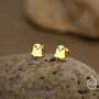 Little Cute Ghost Internally Threaded Flat Back Earrings In Sterling Silver, thumbnail 6 of 11