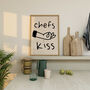 Chefs Kiss Wall Print | Black And Cream, thumbnail 1 of 3