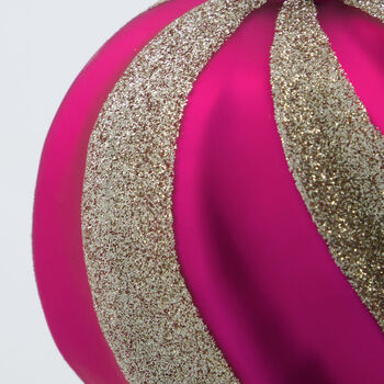 Pink Swirl Christmas Bauble Set Of Four, 3 of 3