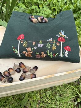 Magical Squirrels Embroidered Sweatshirt, 5 of 5