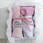 Personalised Pink Blanket And Towel And Vest Hamper, thumbnail 1 of 8