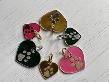 Gold And Brown Heart Enamel Dog Tag, 2 of 6