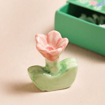 Tiny Matchbox Blooming Ceramic Flower Token, 2 of 3