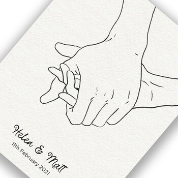 Personalised Holding Hands Wedding Print, 6 of 6