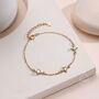Starburst Charm Bracelet In Sterling Silver With Opal Or Moonstone, thumbnail 8 of 12