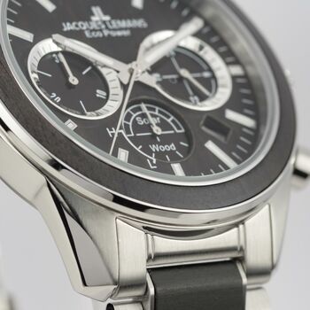 Jacques Lemans Solar Wooden Chronograph Bracelet Watch, 3 of 7