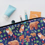 Bear And Fox Large Wash Bag With Waterproof Lining, thumbnail 2 of 3