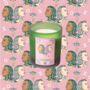 Gemini Zodiac Illustration Frosted Green Scented Candle, thumbnail 1 of 3