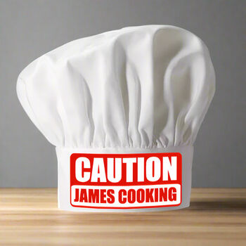 Personalised Caution Chef's Hat, 2 of 4