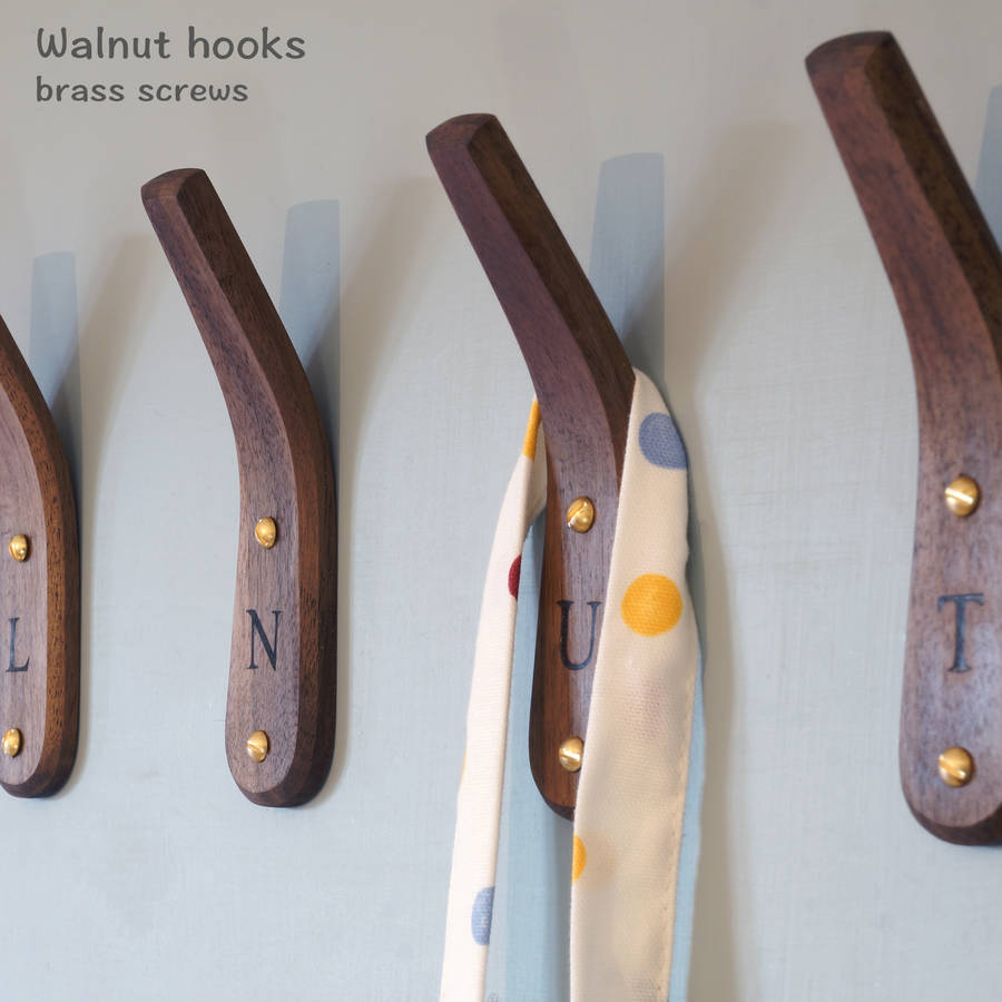 Personalised Wooden Coat Hooks With Branded Letters By LayerTree