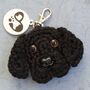 Crocheted Labrador Dog Face Keyring, thumbnail 2 of 6