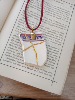 Large Queen Victoria Kintsugi Pendant, 3 of 4