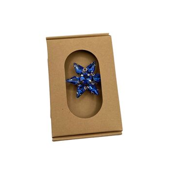 Sapphire Blue Sparkle Star Brooch, 2 of 5