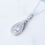 Pear Shaped Silver Pave Drop Necklace, thumbnail 1 of 3