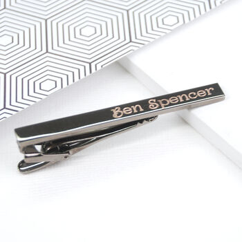 Personalised Cufflinks And Tie Clip Set, 4 of 10